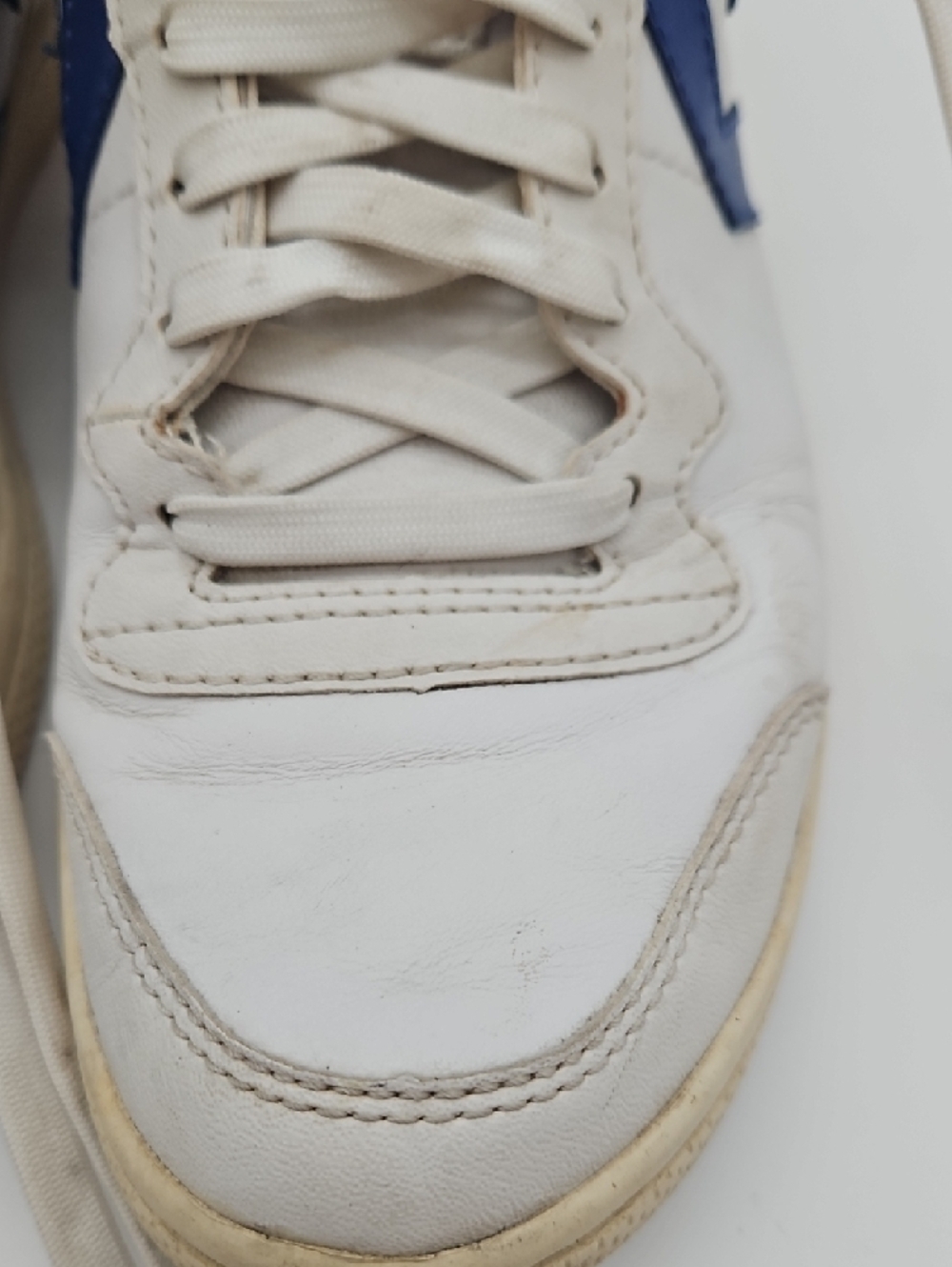 Converse White High-Top Sneakers with Blue Chevron & Red Collar - Picture 4 of 14